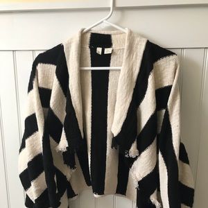 Anthropologie Black & White Moth Sweater